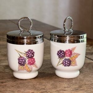 Pair Of Royal Worcester Porcelain Egg Coddlers From England